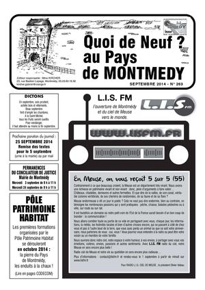 Quoi de neuf au Pays de Montmédy - septembre 2014