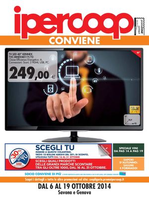 Volantino Coop Iper Liguria 6-19 ottobre 