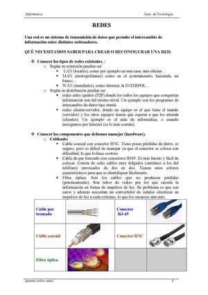 INFORMÁTICA 4ESO - Apuntes Redes
