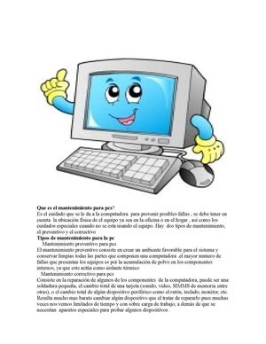 Que Es El Mantenimiento Para Pcs