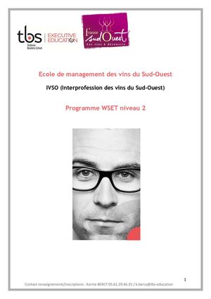 Programme "Wine & Spirit Education Trust" niveau 2