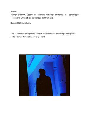 L’adhésion émergentiste : un outil fondamental en psychologie appliqué au secteur de la défense et du renseignement.