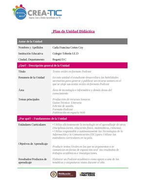 Plantilla Completa Plan De Unidad Didáctica