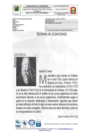 SISTEMAS DE ECUACIONES