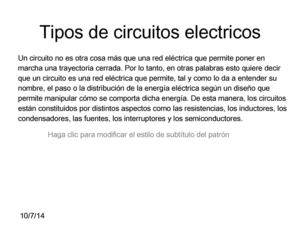 TIPOS DE CIRCUITOS ELECTRICOS
