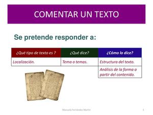 Comentar Un Texto Literario