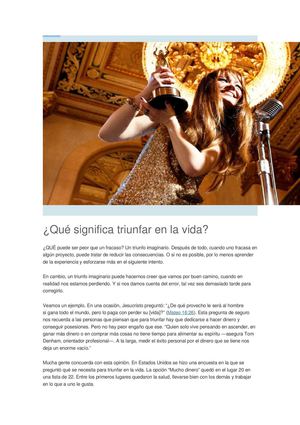 ¿Que Significa Triunfar En La Vida
