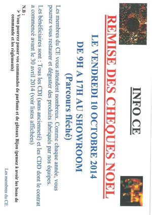 Remise des chèques de Noel FO EURALIS