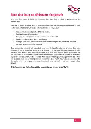 Les objectifs de participation ITYPA 3