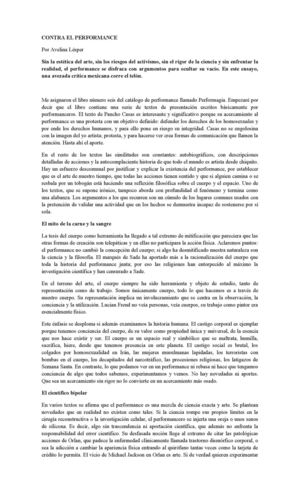 Contra El Performance