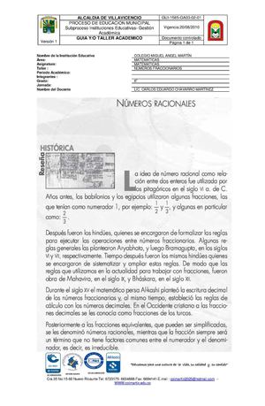 NÚMEROS FRACCIONARIOS