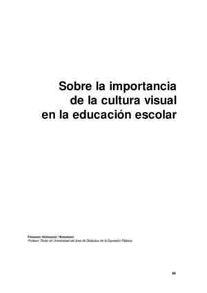 Fernando Hernandez Cultura Visual