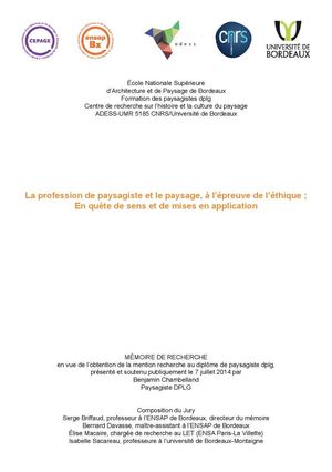 Mémoire Éthique Bc