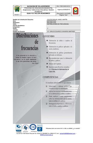 DISTRIBUCIÓN DE FRECUENCIAS