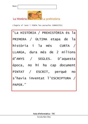 Dossier La Pre Història Nivell A