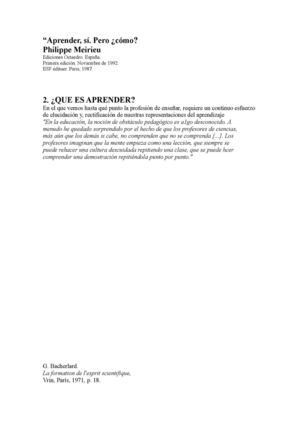 “Aprender, sí. Pero ¿cómo? Philippe Meirieu