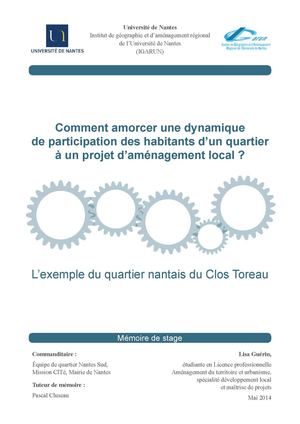 Comment amorcer une dynamique de participation des habitants d'un quartier à un projet d'aménagement local ?
