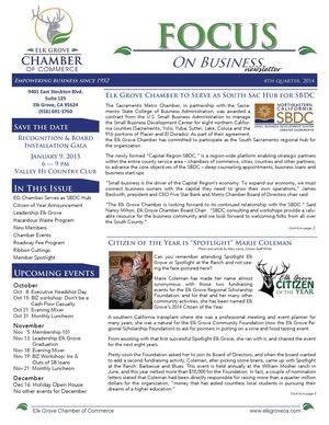 Focus on Business Newsletter Quarter 4 2014