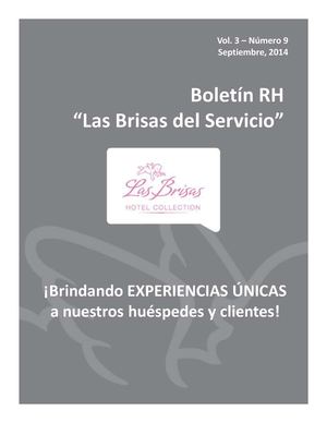 Boletin de Recursos Humanos de Las Brisas Hotel Collection - Septiembre 2014