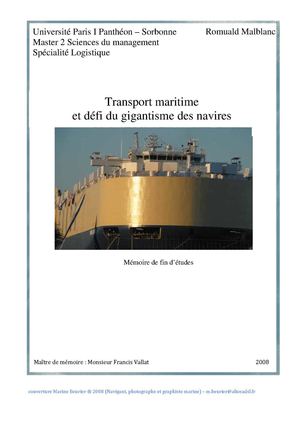 Le Transport Maritime Des Mega Navires