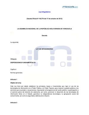 Ley Infogobierno Pdf