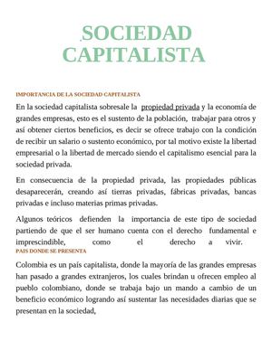 Sociedad Capitalista