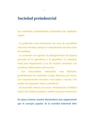 Sociedad Preindustrial