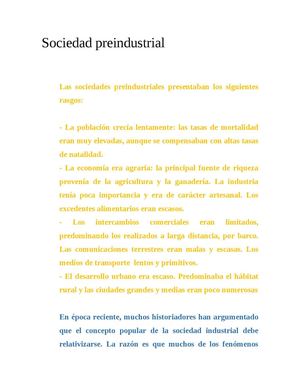 Sociedad Preindustrial