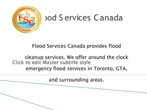 Flood Cleanup Services in Toronto by Food Services Canada