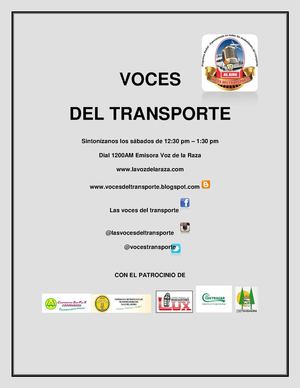 VOCES DEL TRANSPORTE 04 De Octubre