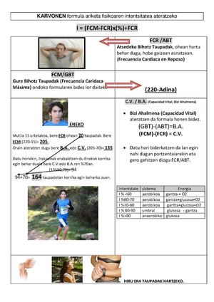 Karvonen Formula Ariketa Fisikoaren Intentsitatea Ezartzeko