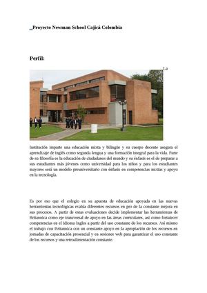 Proyecto Newman School Cajicá Colombia