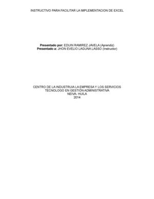 Instructivo De Ecxel