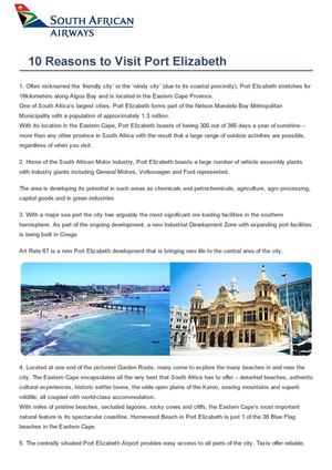 10 Reasons to Visit Port Elizabeth