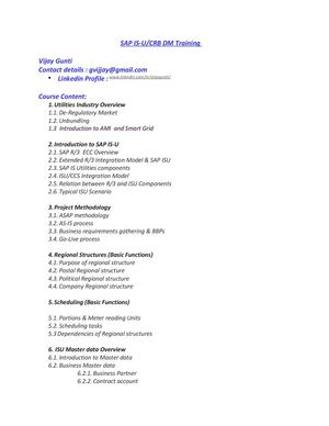 Sap Isu Training Course