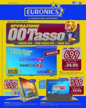 Volantino Euronics Nova dal 9 al 22 Ottobre 2014