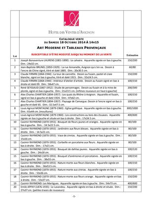 Tableaux Provençaux & Art Moderne 18-10-2014 