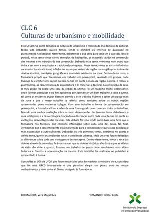 Clc 6 Culturas De Urbanismo E Mobilidade