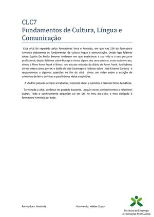Clc 7 Fundamentos De Cultura, Língua E Comunicação