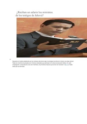 ¿Reciben Un Salario Los Ministros De Los Testigos De Jehova
