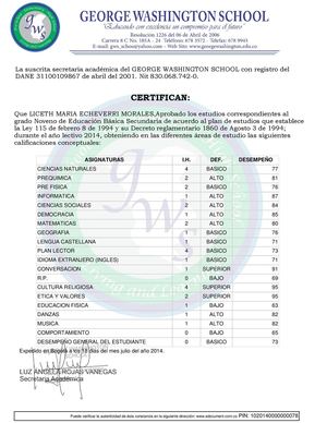 Certificado Estudio GW