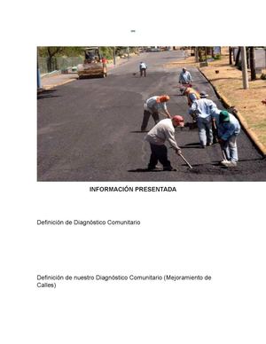 Diagnóstico Participativo Comunitario (Mejoramiento De Calles)