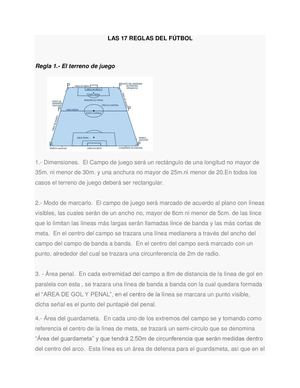 Las 17 Reglas Del Fútbol