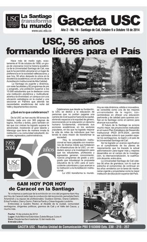 GACETA USC BOLETÍN No. 16 - 2014