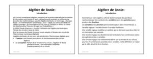 Algebre De Boole (2 Diapos Par Page Orientation Paysage)