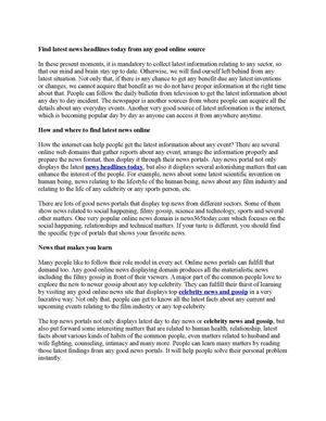 Find Latest News Headlines Today From Any Good Online Source