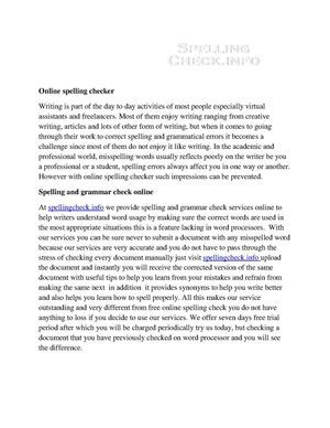 Online spelling checker