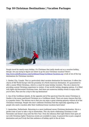 Top 10 Christmas Destinations | Vacation Packages