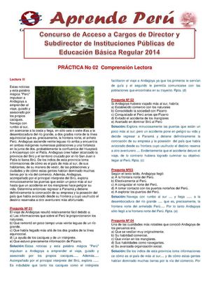 RESULTADO PRÁCTICA No 02  Comprensión Lectora