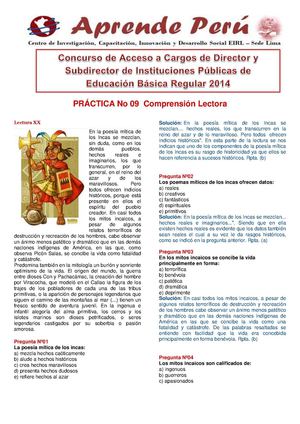 RESULTADO PRÁCTICA No 09  Comprensión Lectora